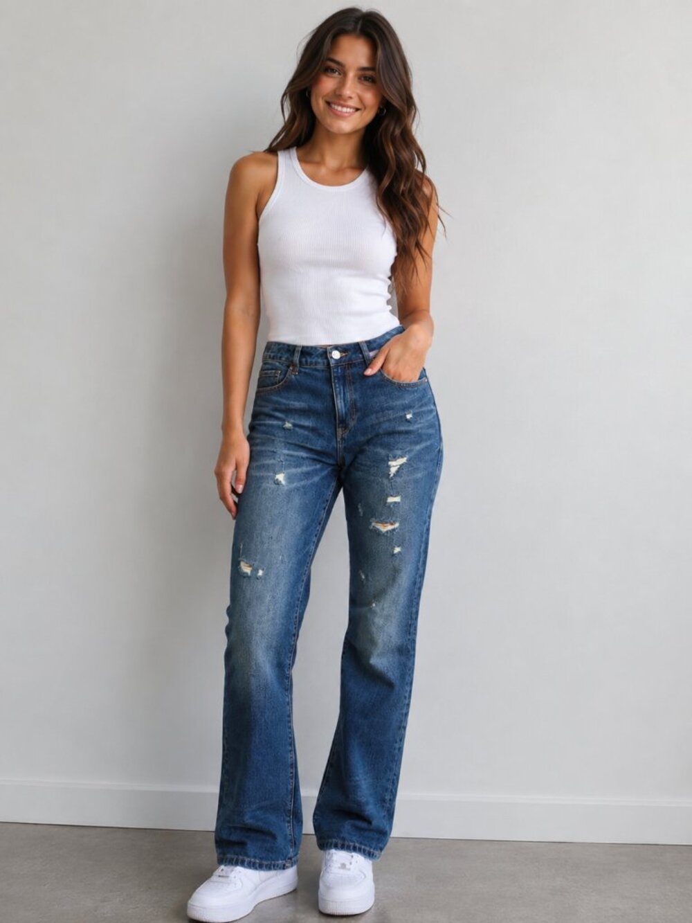 Cabi Scenic Route Boyfriend Jeans Size 6 Craftsman Wash Distressed 100% Cotton